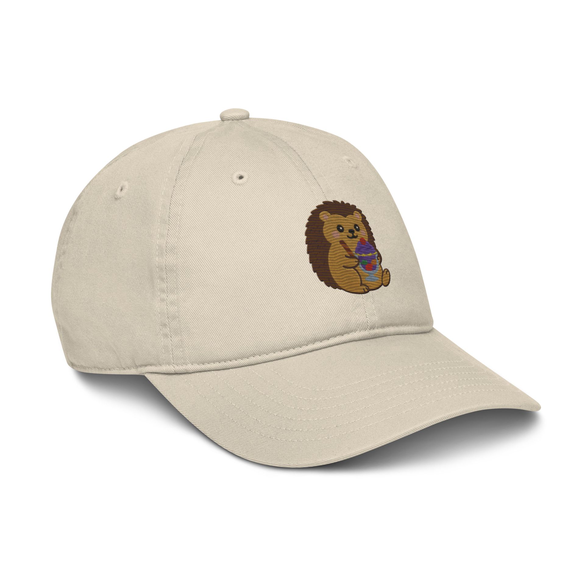 halo halo hedgehog hat, Filipino dessert cap, cute foodie embroidered hat, ube ice cream cap, organic dad cap streetwear