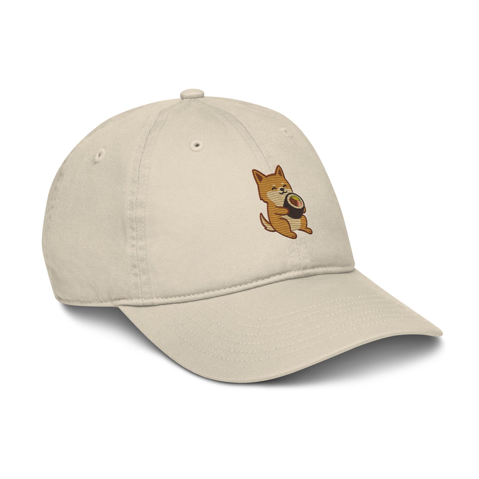 kimbap hat, Korean Jindo dog embroidered cap, foodie baseball hat, organic dad cap, cultural pride, heritage streetwear