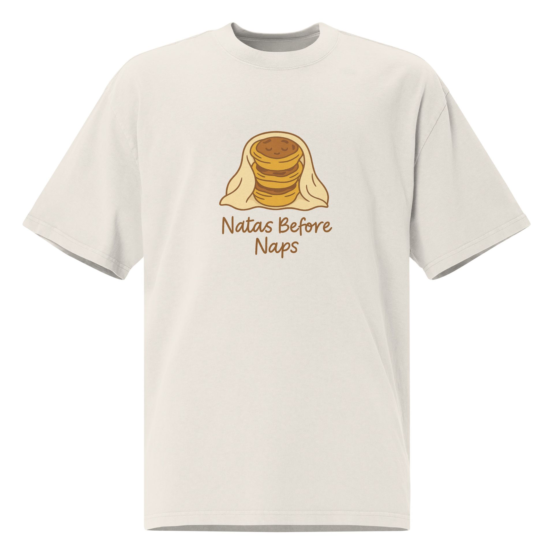 pastel de nata dessert tee, cozy oversized shirt for bakery-core lovers, Portuguese custard tart snackwear fashion