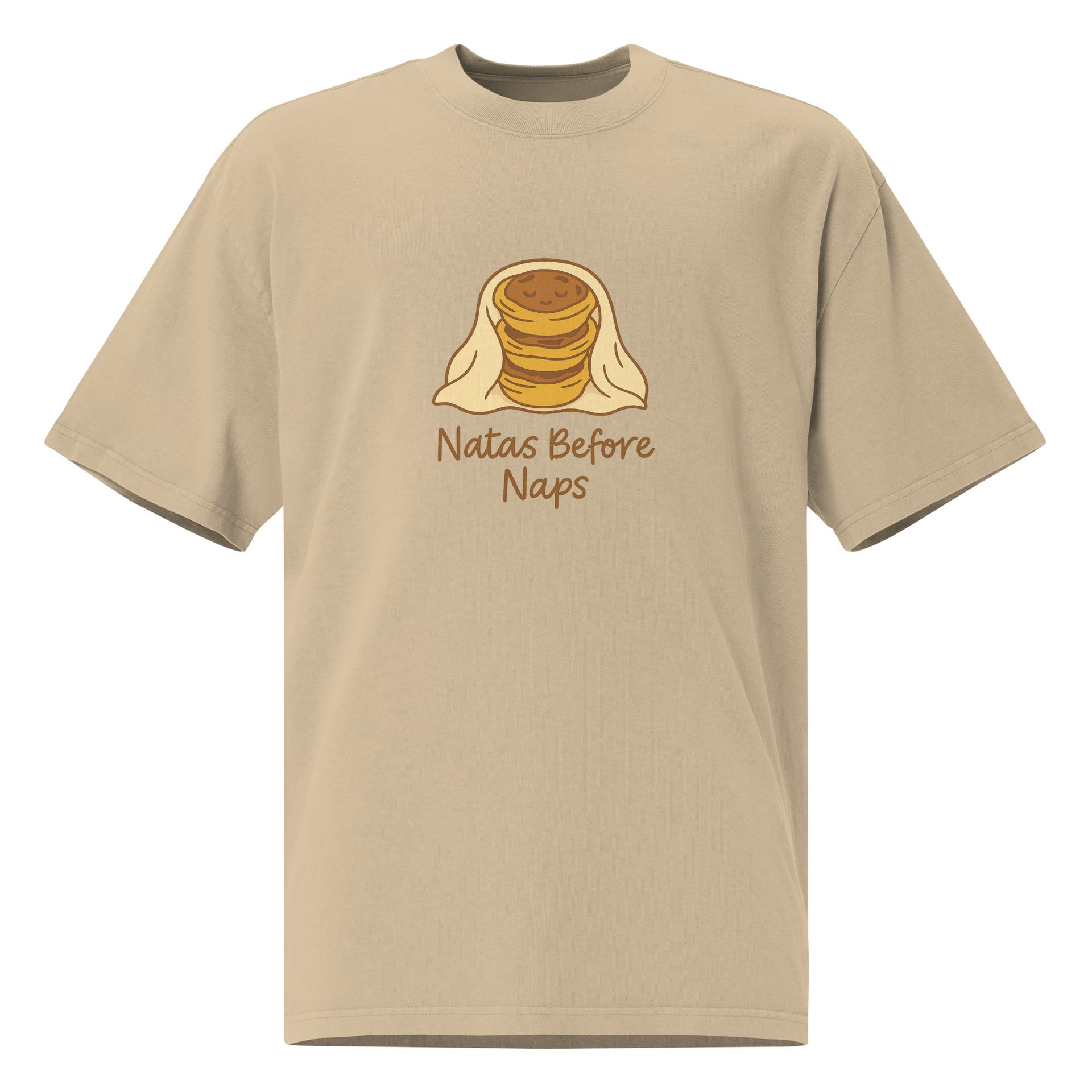 pastel de nata dessert tee, cozy oversized shirt for bakery-core lovers, Portuguese custard tart snackwear fashion