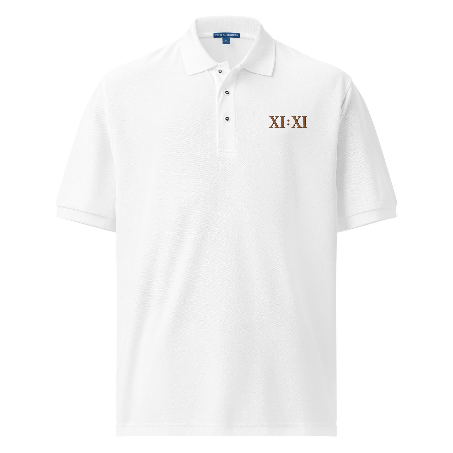 xi:xi embroidered polo, premium shirt, minimalist logo design, quiet luxury aesthetic, timing, elevated everyday wear