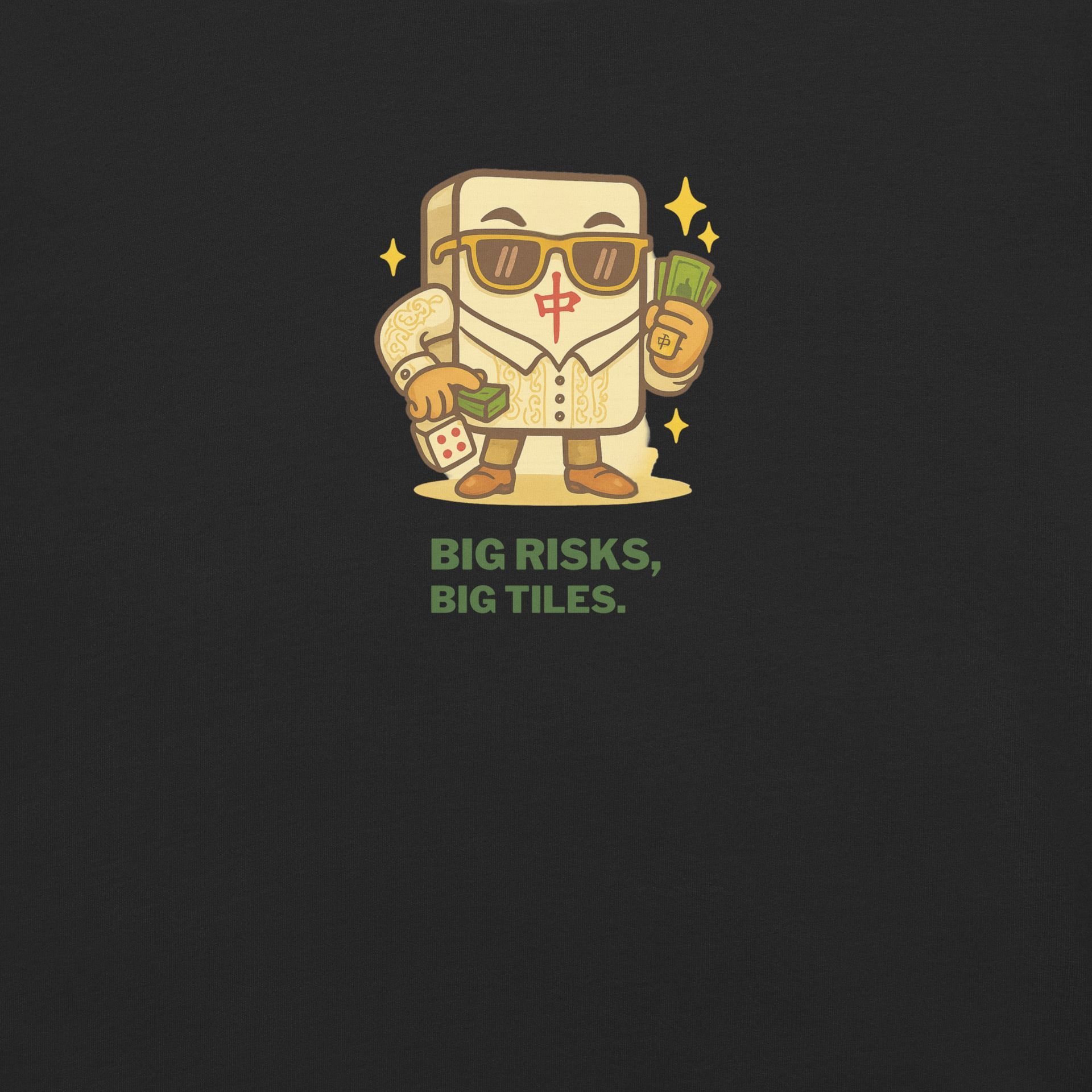 Big Risks Big Tiles mahjong shirt with barong flair, Filipino streetwear tee for heritage flex and Asian pride style