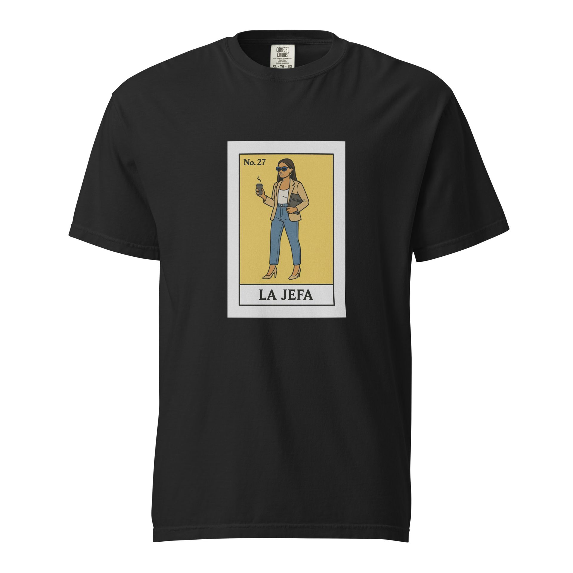 La Jefa lotería shirt for mujeres, chicana streetwear tee with jefa mode design, latina empowerment graphic top