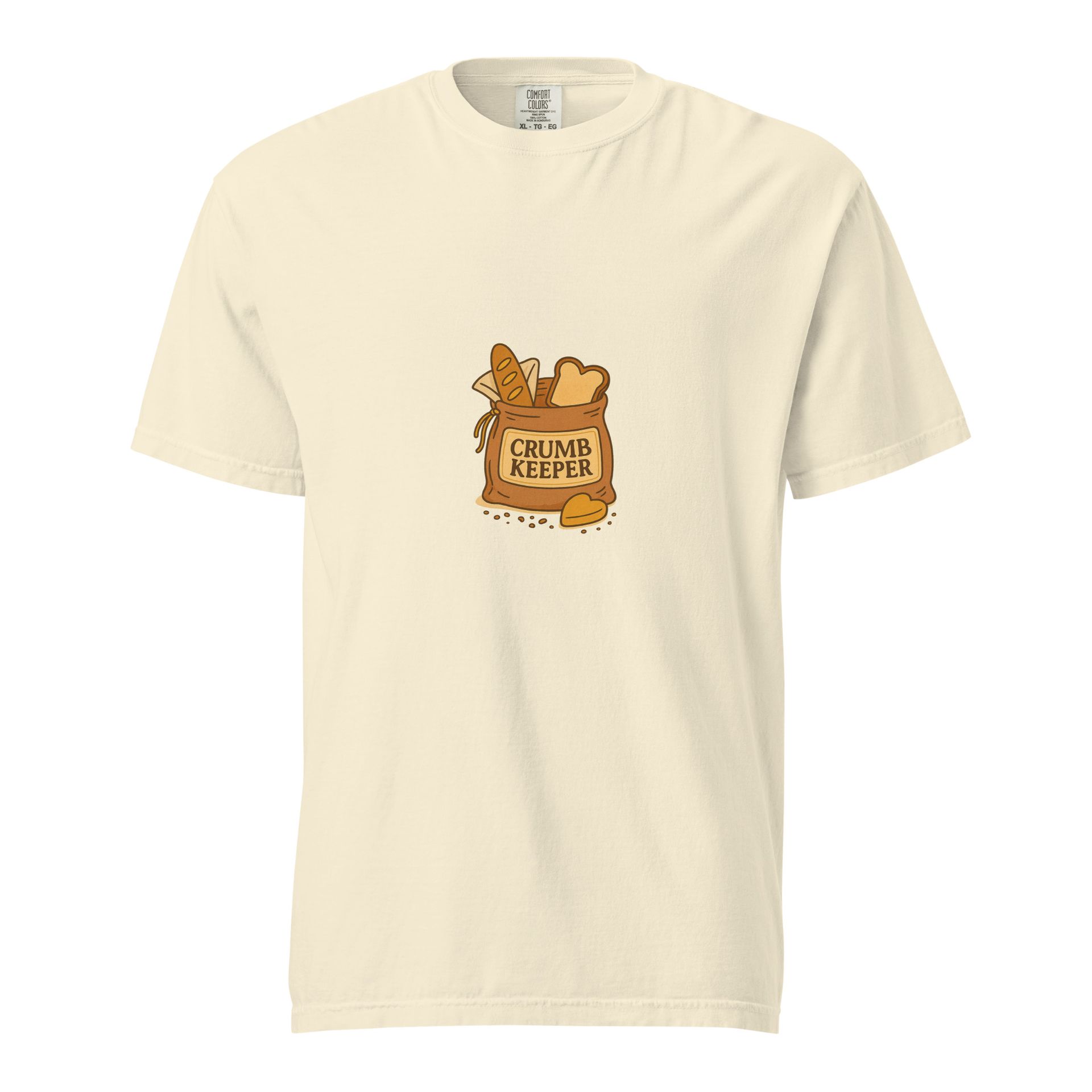 crumbkeeper shirt, organic comfort tee, bread embroidery, cozy foodie fashion, cultural streetwear, bakery lovers gift