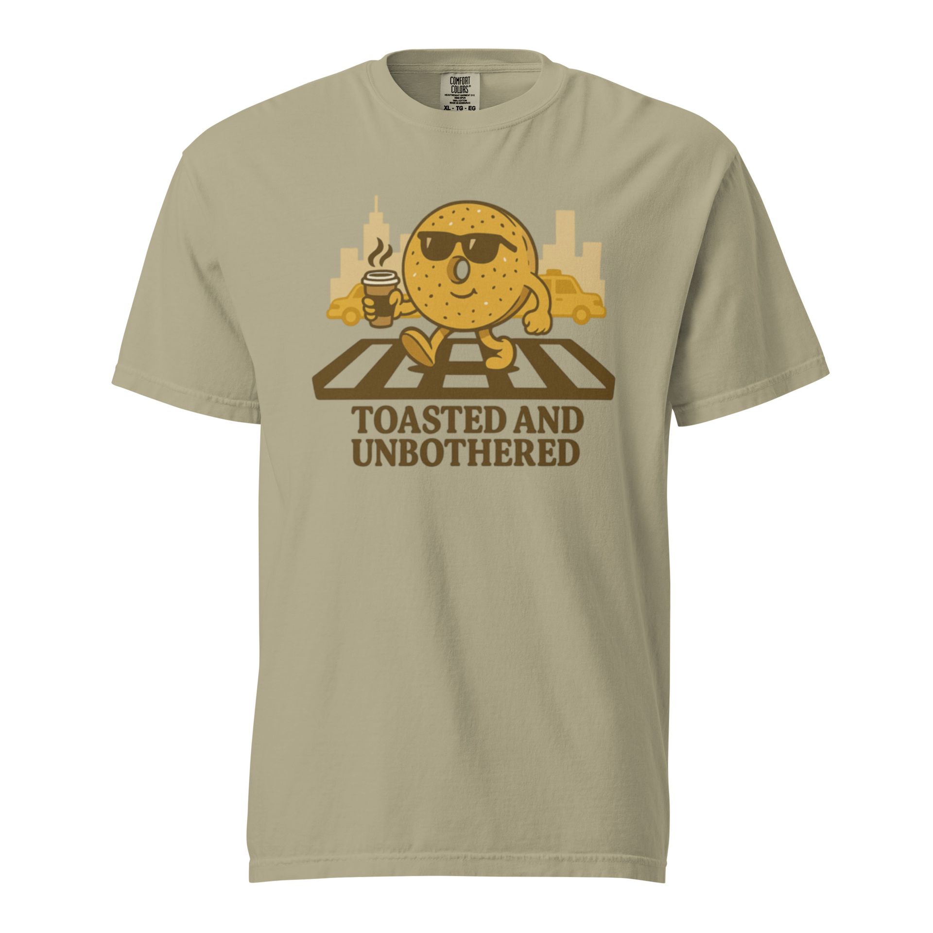 bagel tee, toasted and unbothered, nyc breakfast shirt, retro food merch, coffee lover gift, carb-core style