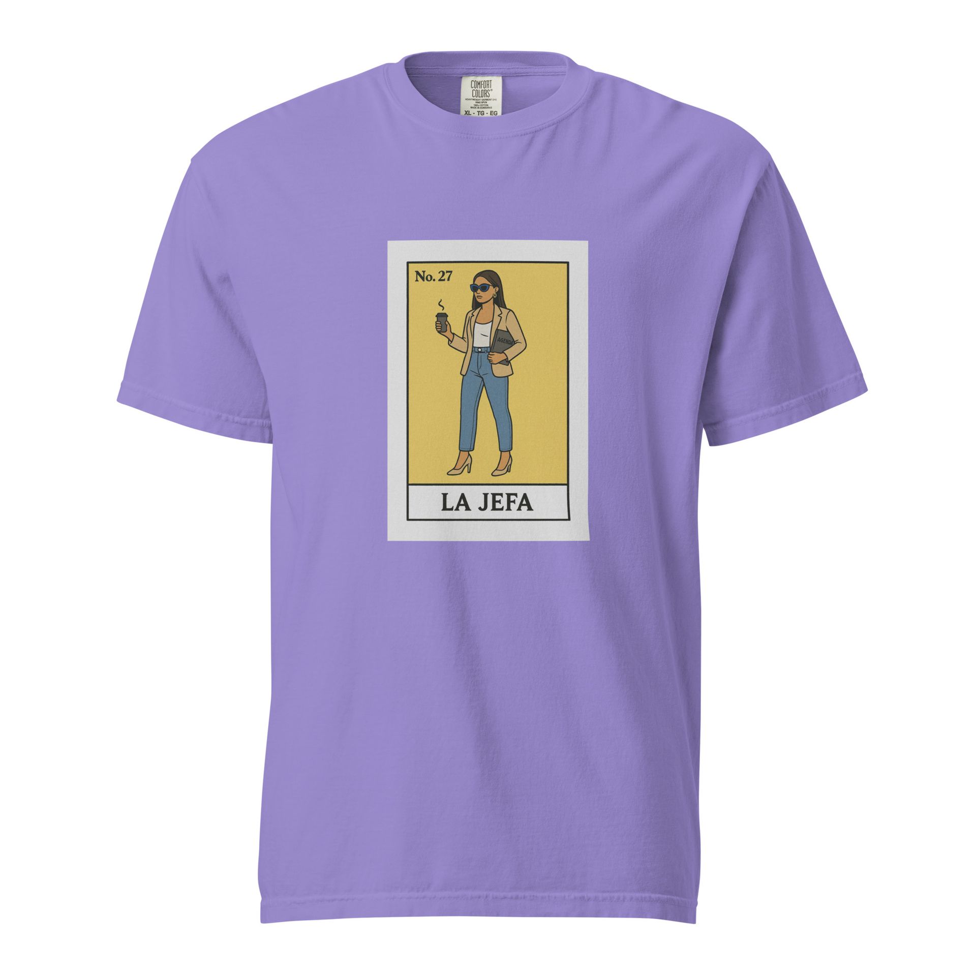 La Jefa lotería shirt for mujeres, chicana streetwear tee with jefa mode design, latina empowerment graphic top