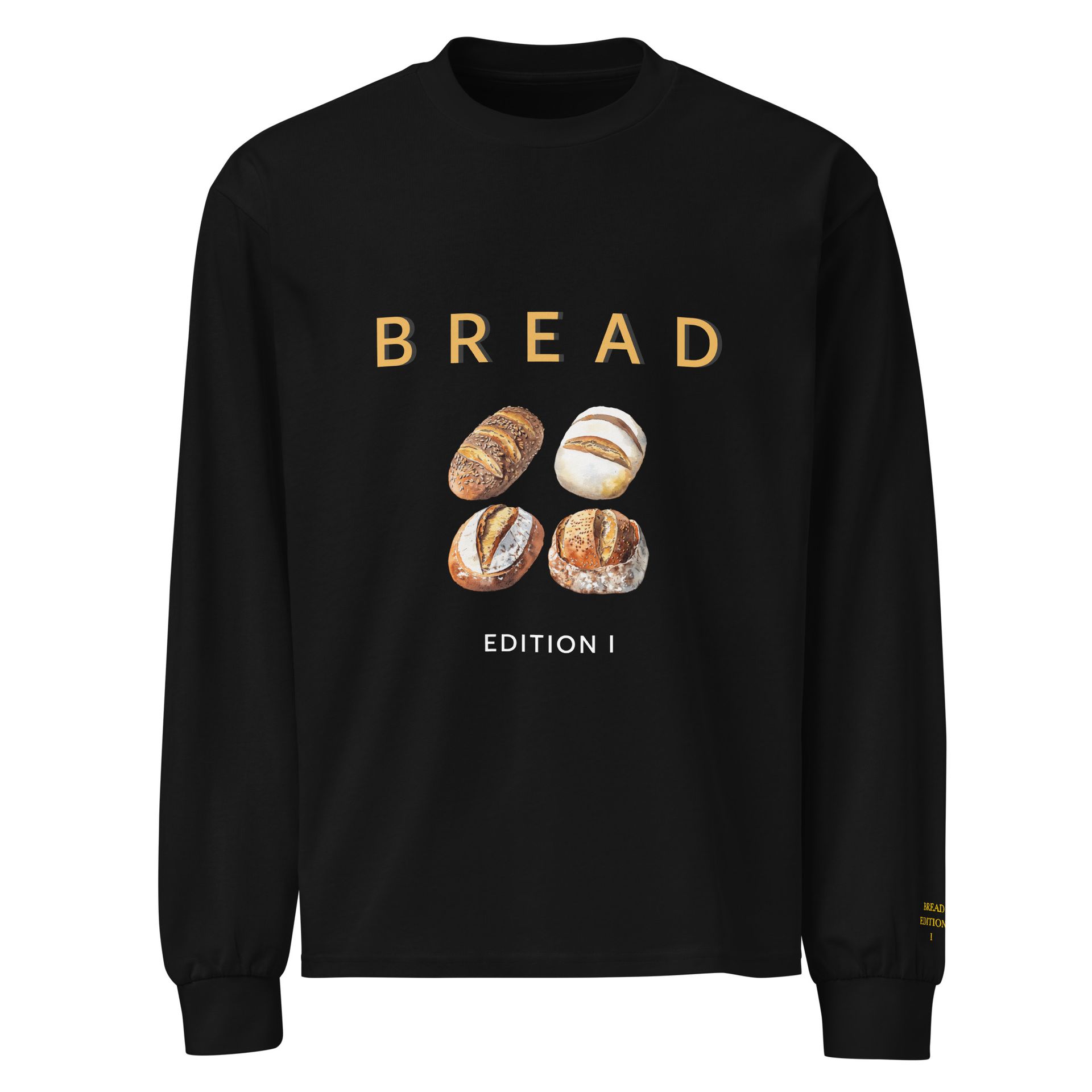 embroidered bread shirt, artisan foodie tee, luxe sourdough fashion, minimalist culinary gift for food lovers