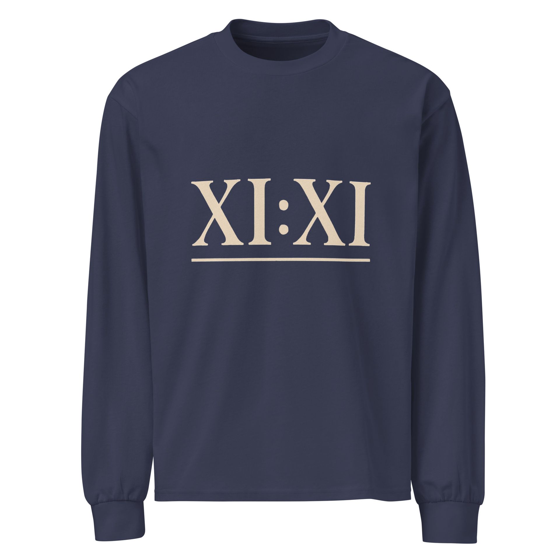 XI:XI angel number shirt, minimalist 11:11 long sleeve tee for spiritual style, divine timing, and neutral streetwear