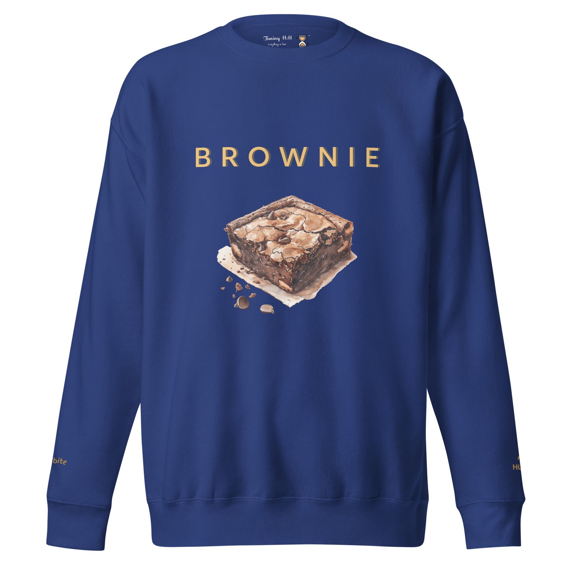 embroidered brownie sweatshirt, cozy dessert crewneck for foodies, gourmet bakery gift for chocolate lovers