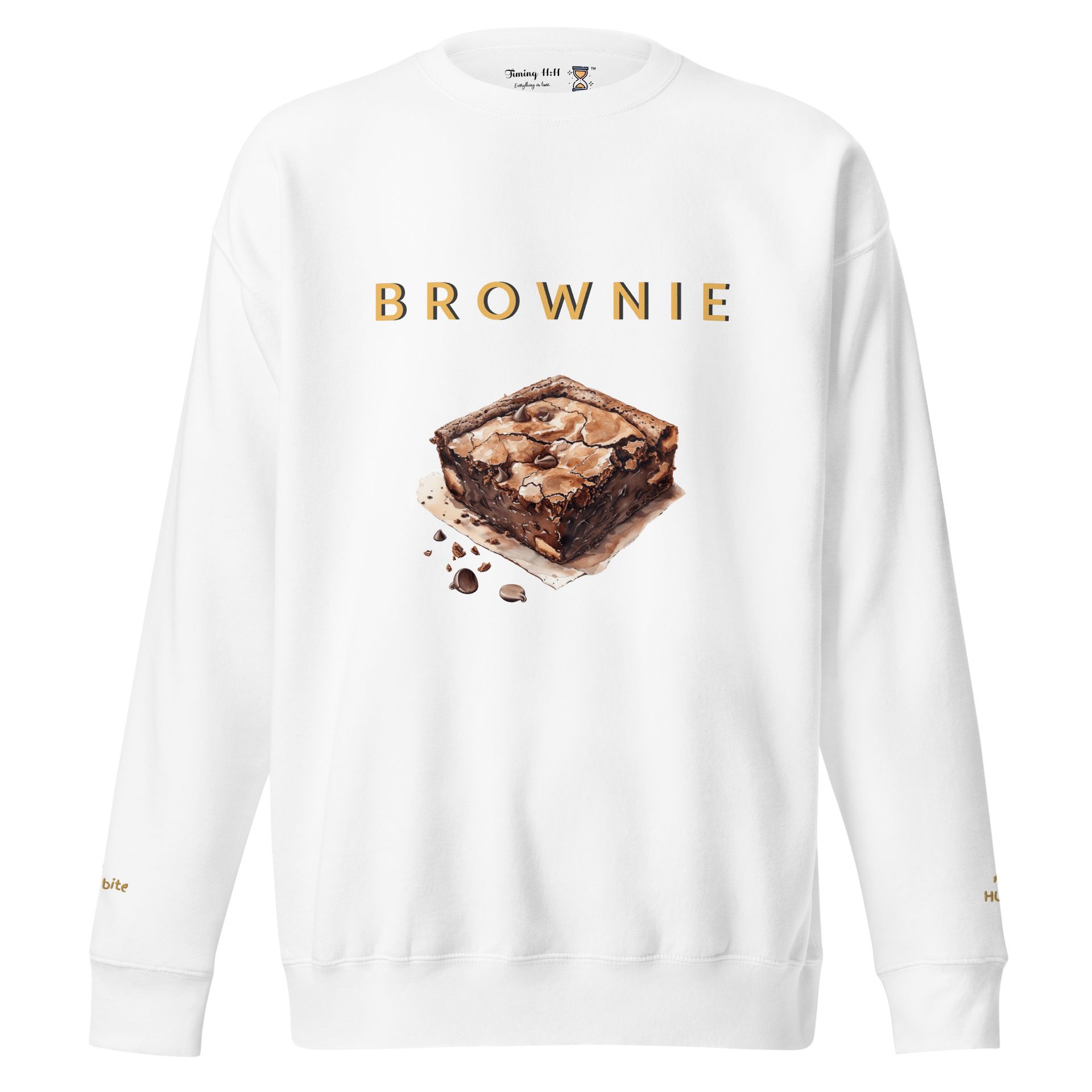 embroidered brownie sweatshirt, cozy dessert crewneck for foodies, gourmet bakery gift for chocolate lovers