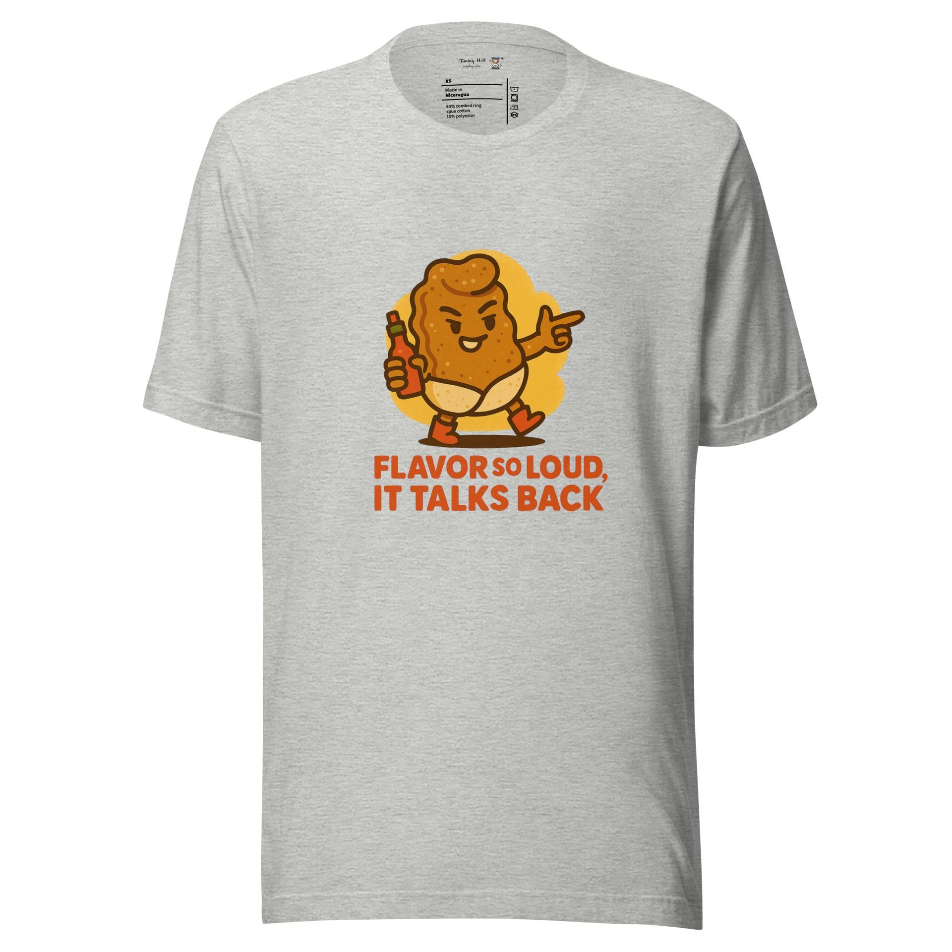 Don Chicharrón snack shirt with salsa art, spicy Mexican foodie tee for crunchy lovers and bold Latinx streetwear fans