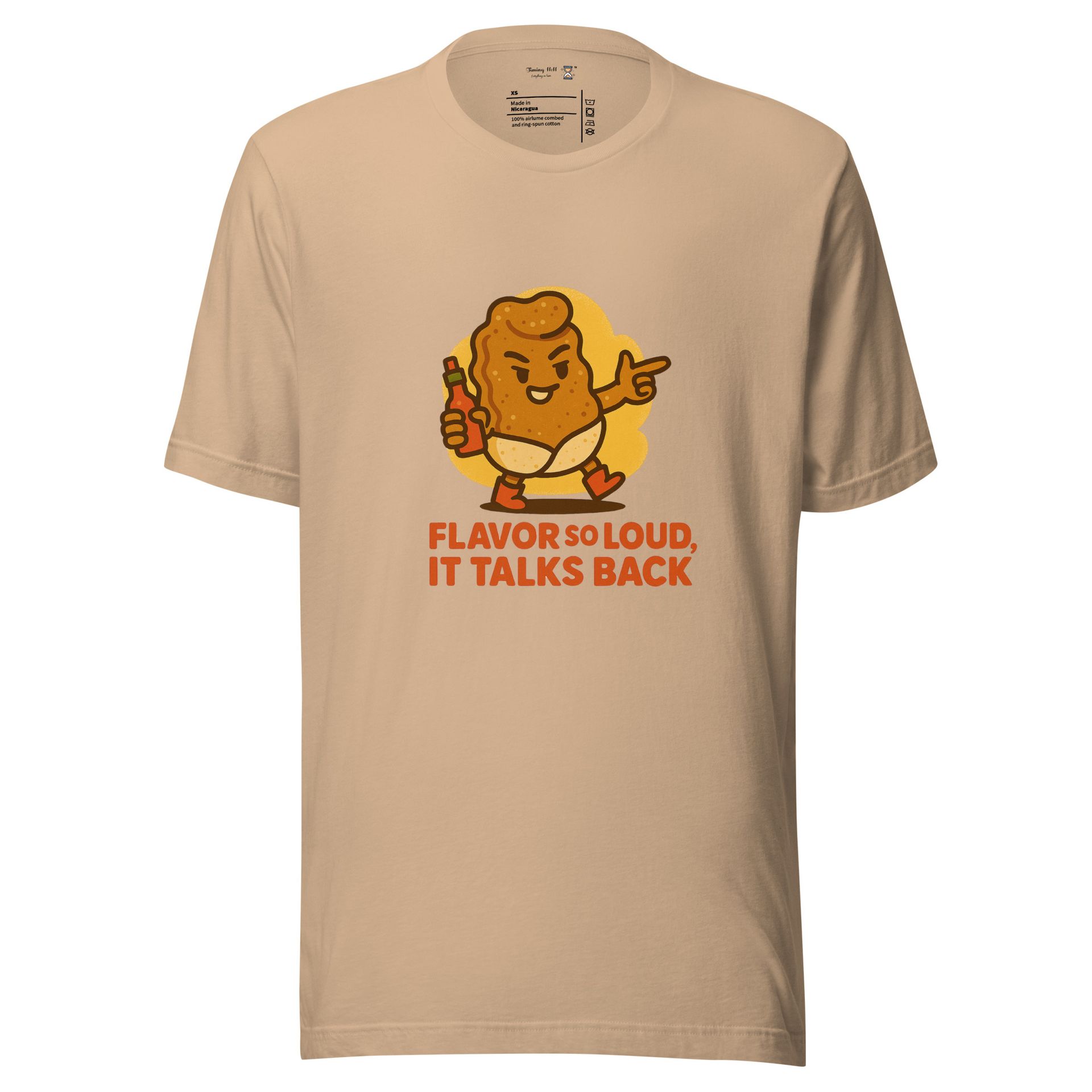 Don Chicharrón snack shirt with salsa art, spicy Mexican foodie tee for crunchy lovers and bold Latinx streetwear fans