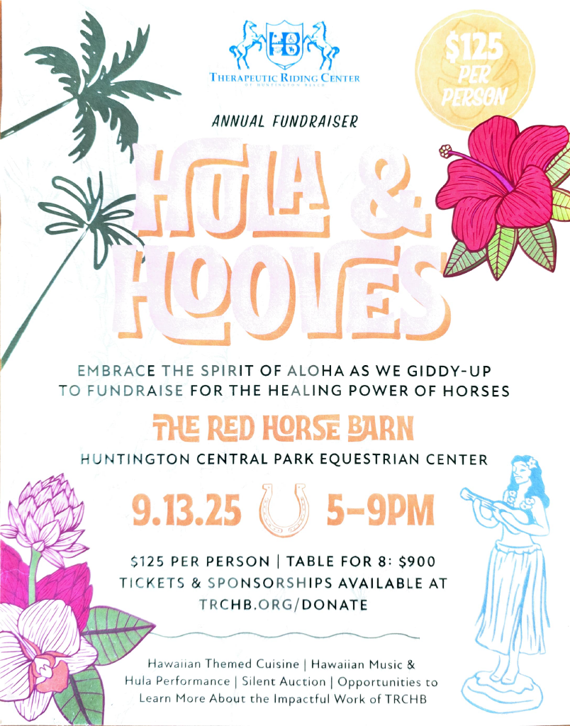 A poster for a fundraiser for the healing power of horses at the red horse barn.