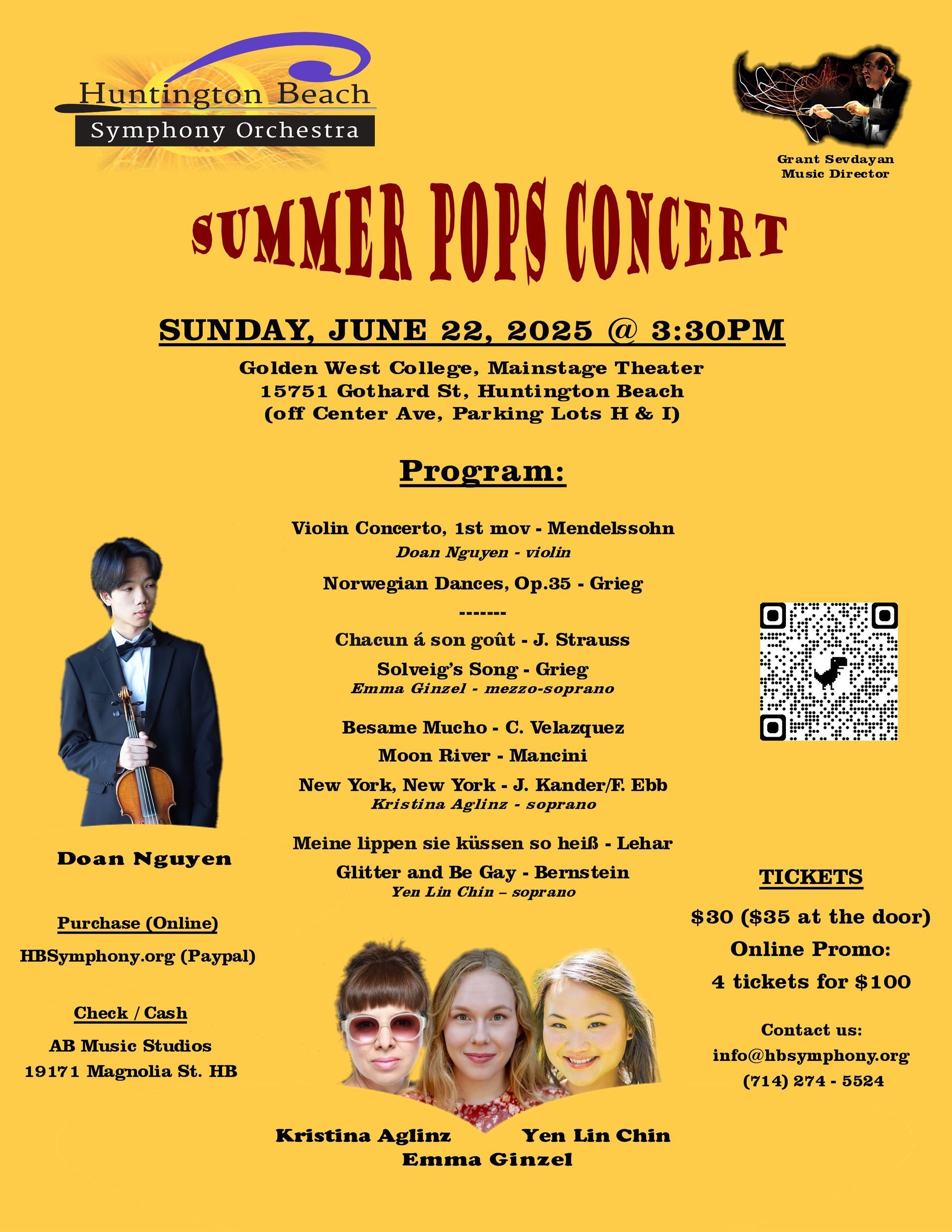 Summer Pops Concert A poster for a summer pops concert shows a man playing a violin