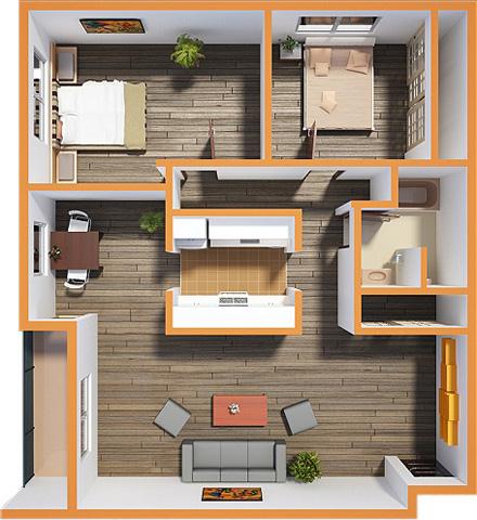 Seattle Central Element Apartments Floorplan