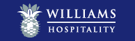 The logo for williams hospitality has a pineapple on it
