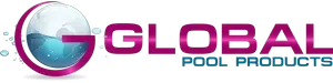 Logo for Global Pool Products: "G" in a water-filled orb, with "GLOBAL POOL PRODUCTS" text in pink.