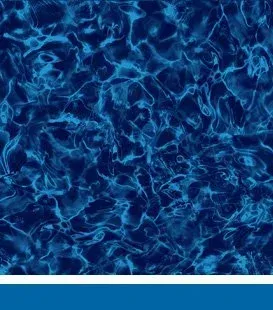 Abstract blue water ripples with a white bar at the bottom.