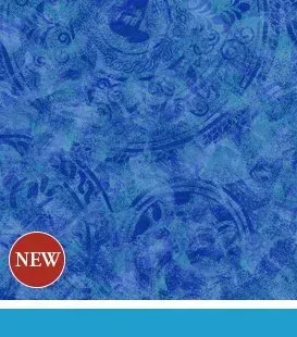 Blue abstract patterned fabric with a 