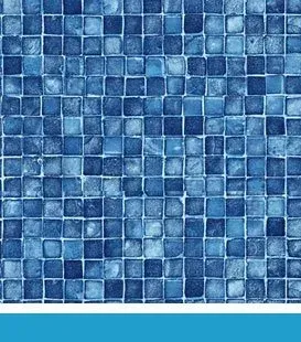 Blue square tiles with white grout, pool bottom.