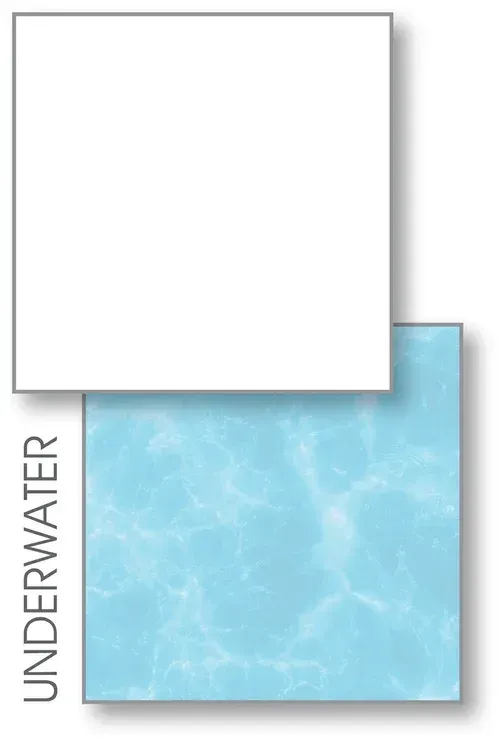 Blue and white square with a water pattern labeled 