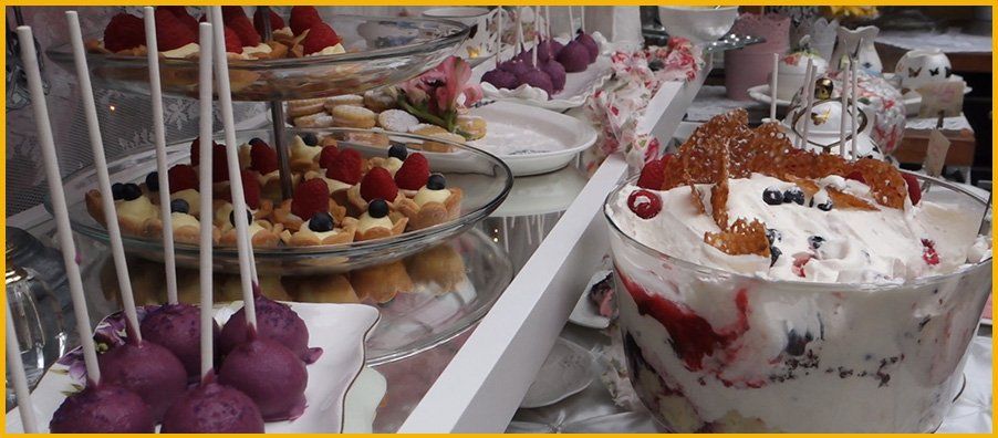 Dessert Table with English  Berry Trifle
