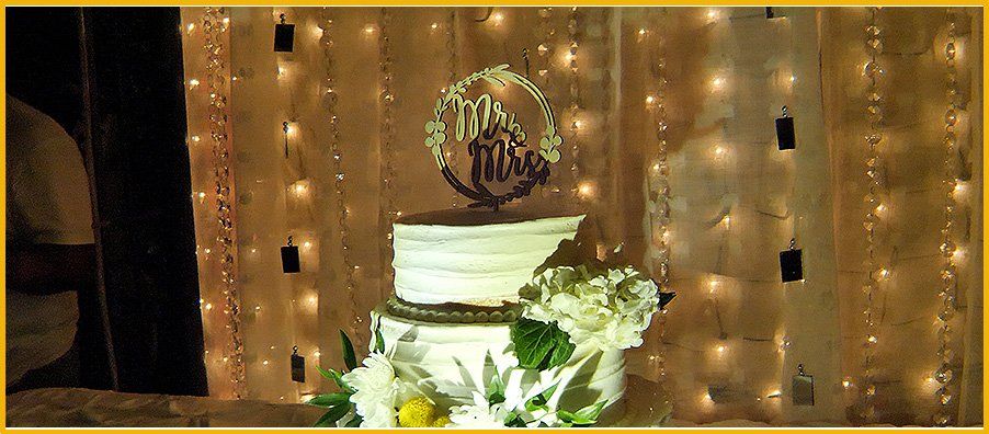 Custom White Garden Wedding Cake
