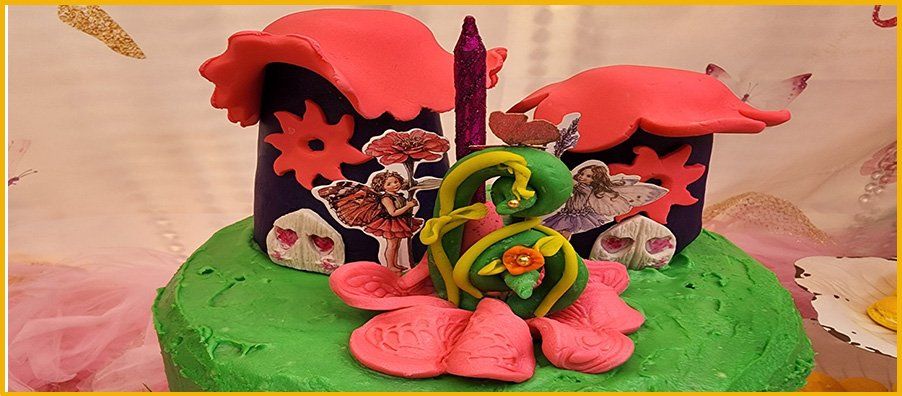Fairy Cake Topper with Fairy Houses