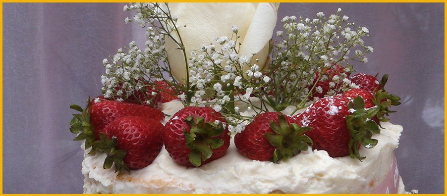 Strawberries and Cream Angel Food Cake