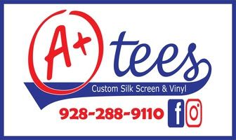 A logo for a company called a + tees