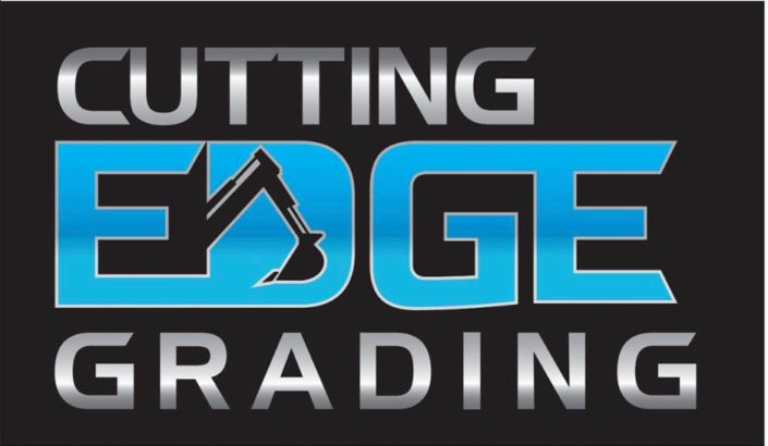 A black and blue logo for cutting edge grading