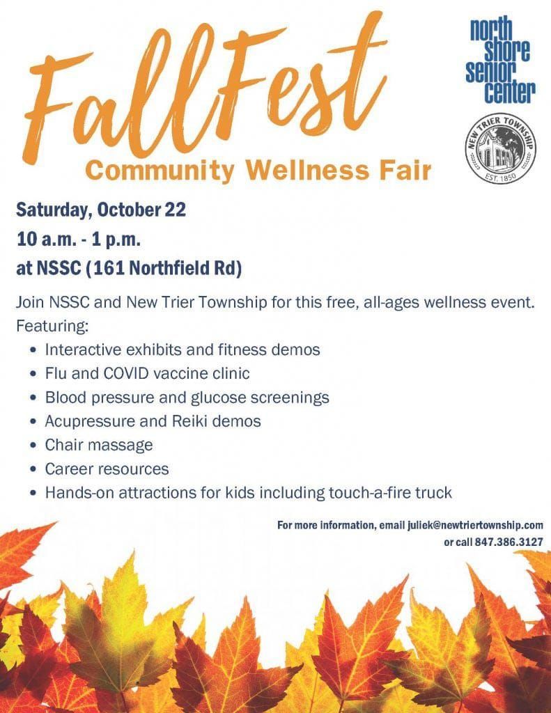 A poster for a community wellness fair on saturday october 22