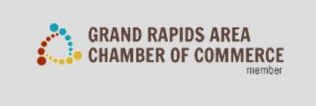 A logo for the grand rapids area chamber of commerce