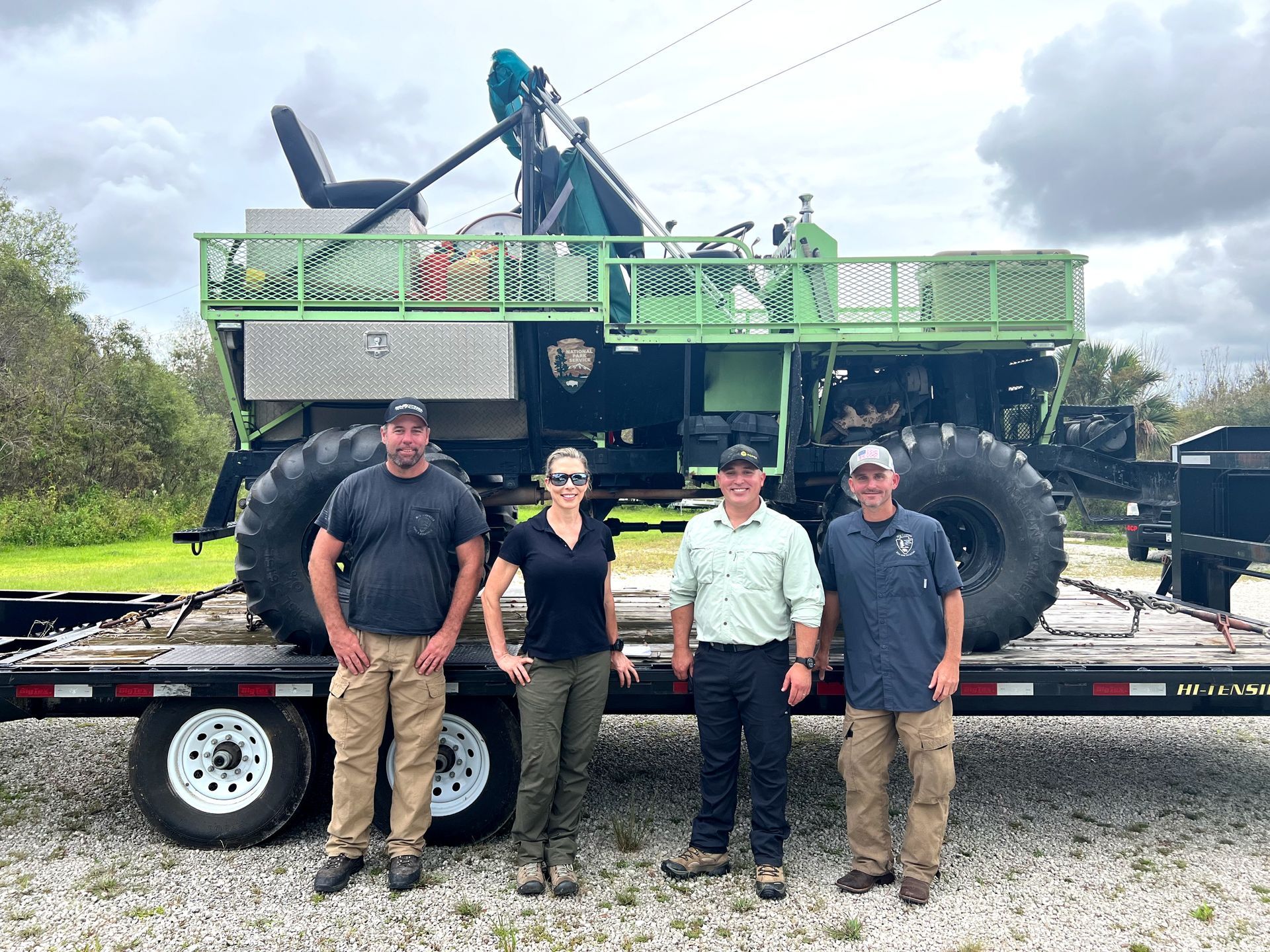 Maeve Garigan & Dana De Coster with Big Cypress Fire and Aviation Team, Chris Richards & Shawn Shook