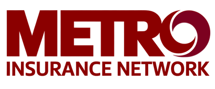 The metro insurance network logo is blue and gray on a white background.