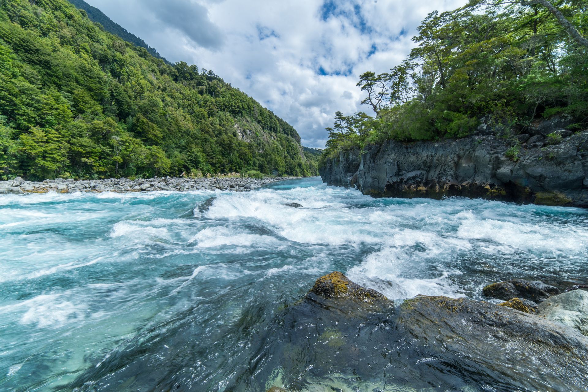 Rapidly flowing river