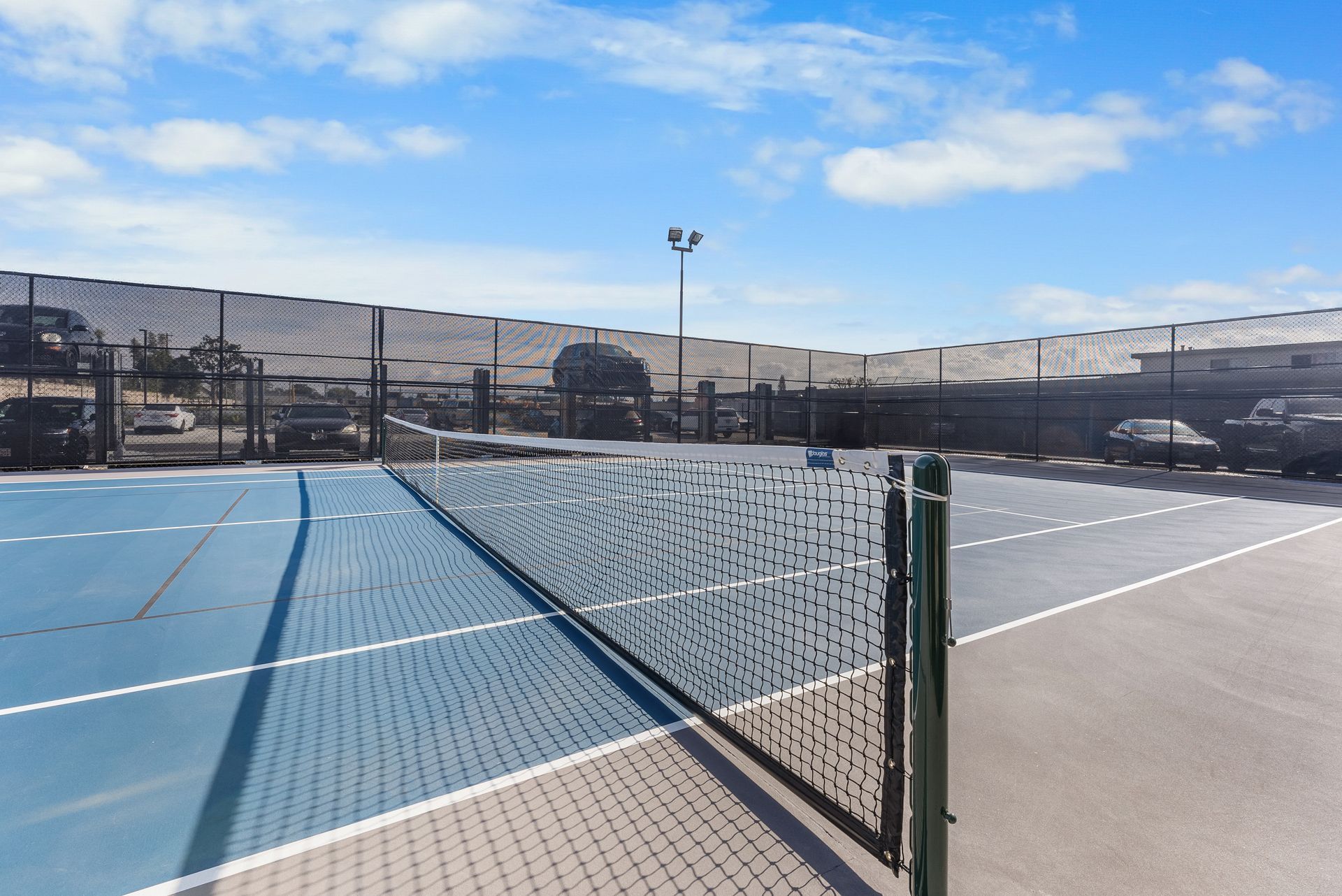 Exterior pickleball court