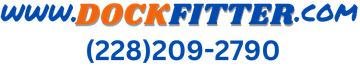 Www.Dockfitter.com logo with a phone number (228)209-2790 in blue and orange text.