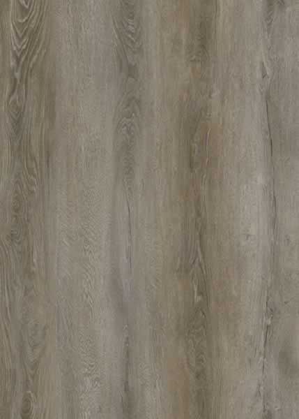 Wooden floor with gray-brown planks and wood grain texture.