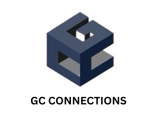 Logo for GC Connections, a dark blue 3D cube with a stylized "GC" design.