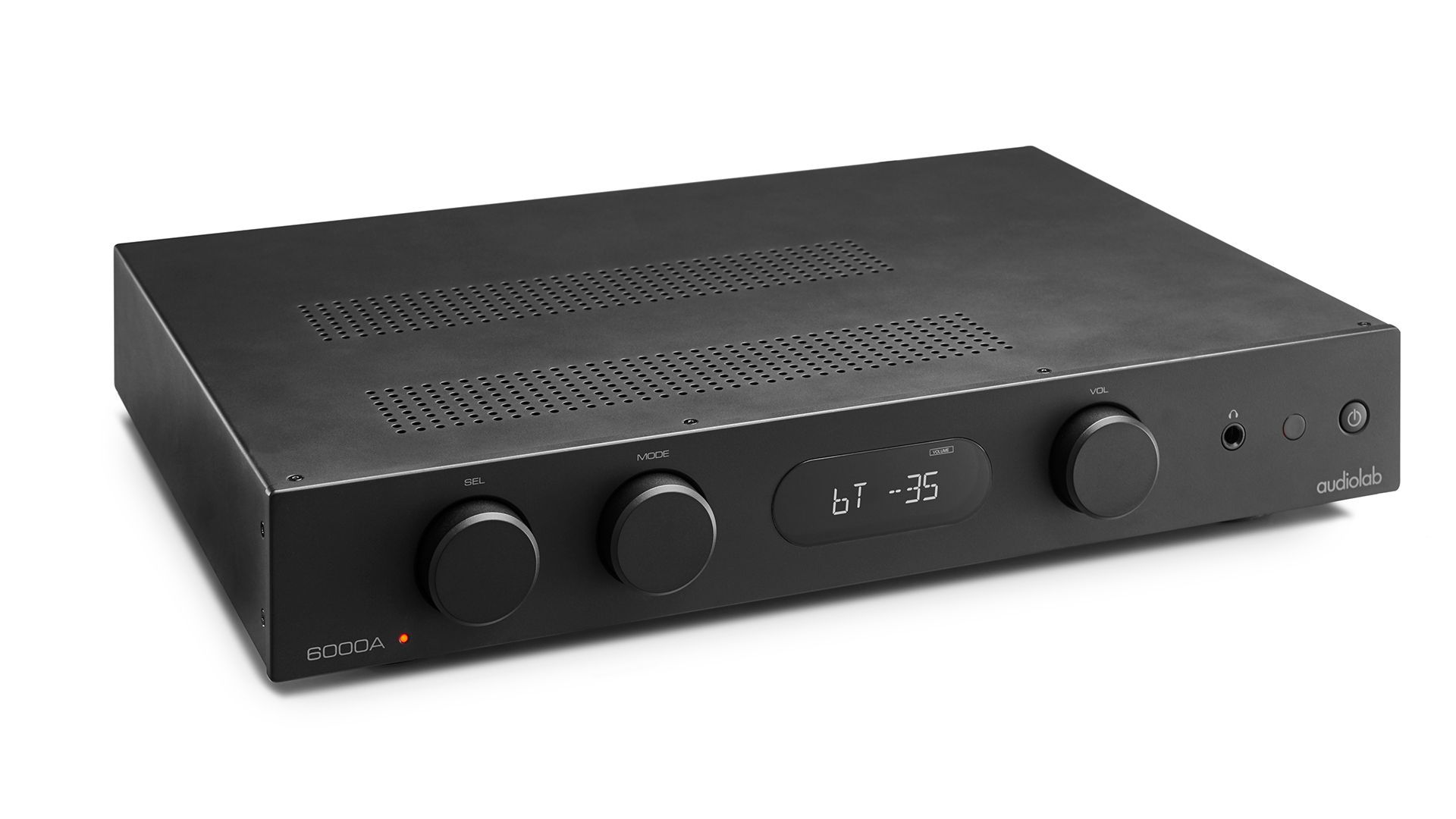 Audiolab 6000A amplifier in black.