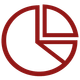 Red circular pie-chart logo with maroon outlines and white interior segments