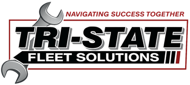 Tri-State Fleet Solutions logo with red and black text, gray wrenches, and “Navigating Success Together” tagline