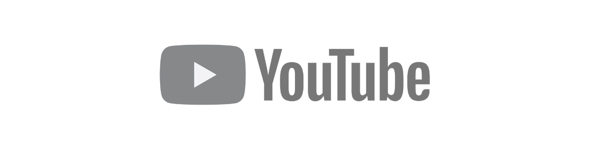 A black and white youtube logo on a white background.
