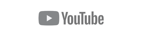 A black and white youtube logo on a white background.