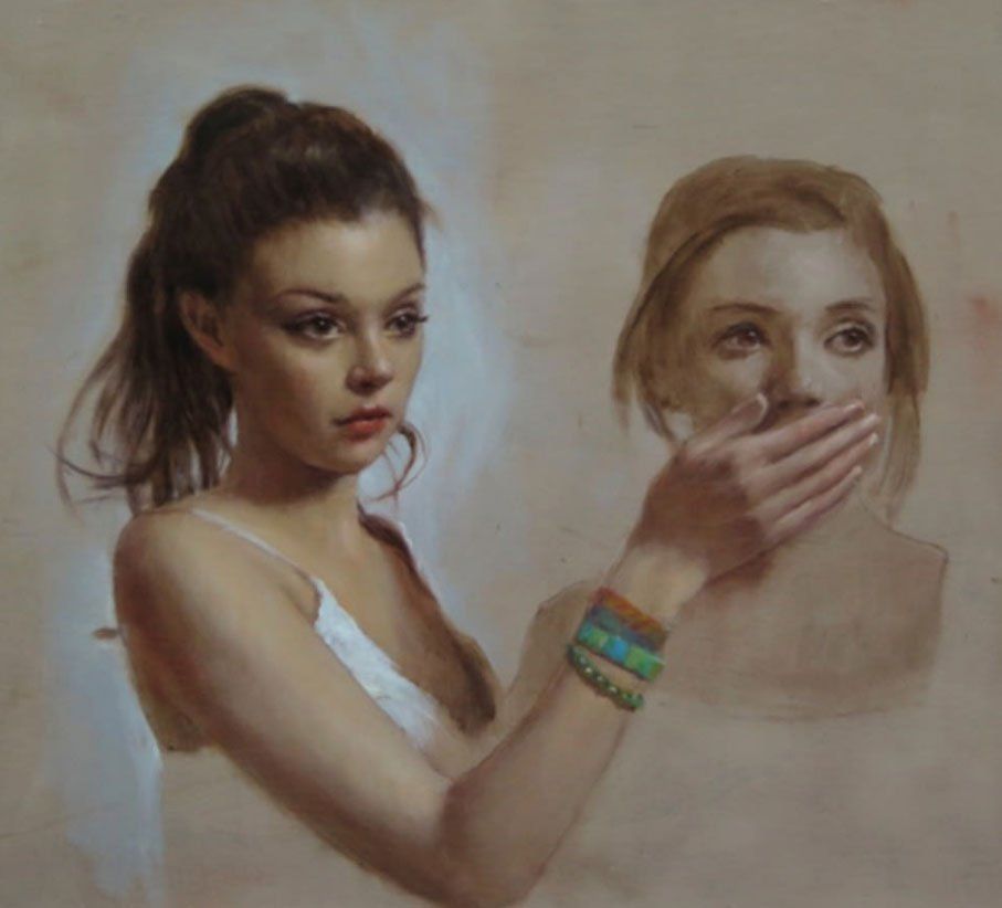 painting of two girls