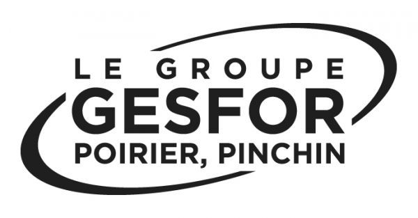Logo du Groupe Gesfor, avec le texte « LE GROUPE GESFOR POIRIER, PINCHIN » à l'intérieur d'un design incurvé.