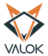 Un logo per un'azienda chiamata Valok con una volpe sopra