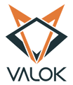 Un logo per un'azienda chiamata Valok con una volpe sopra