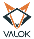 Un logo per un'azienda chiamata Valok con una volpe sopra